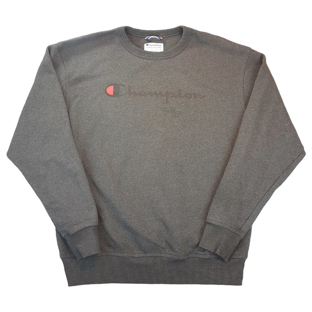 CHAMPION Sweatshirt Unisex Large US L Champion Crewneck Sweatshirt Gray Grey